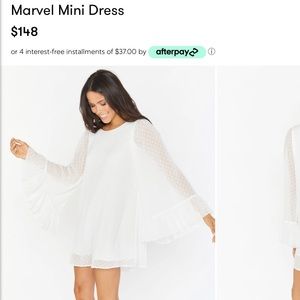 Show Me Your MuMu white clip dot bell sleeve dress